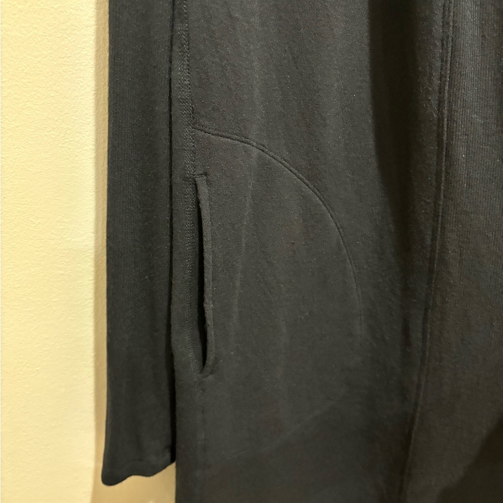 Athleta Womens Compact Coaster Long Wrap Cardigan Sweater Size XS Black Ribbed - Picture 5 of 9